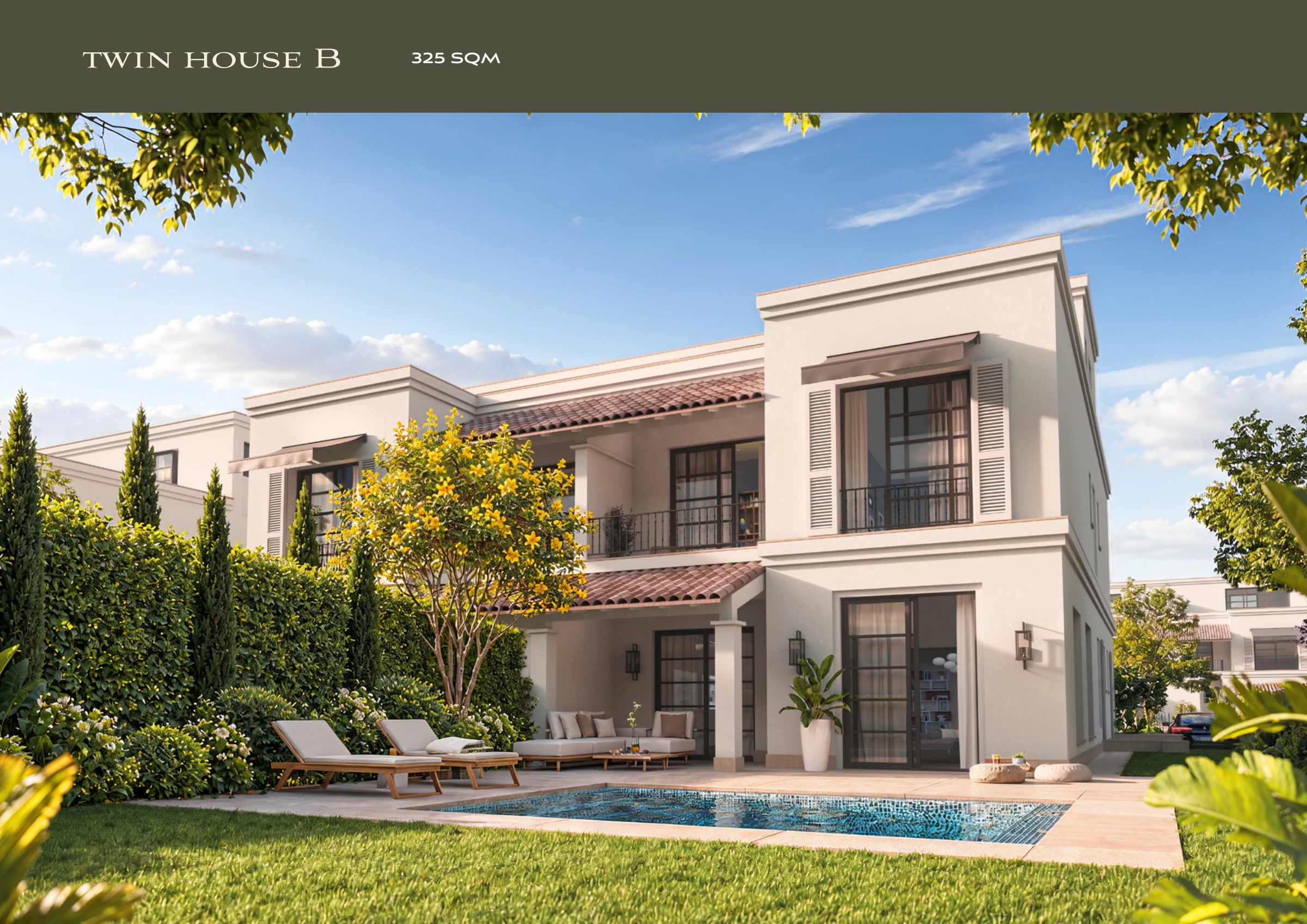 Twin House B — rear architectural visualisation
